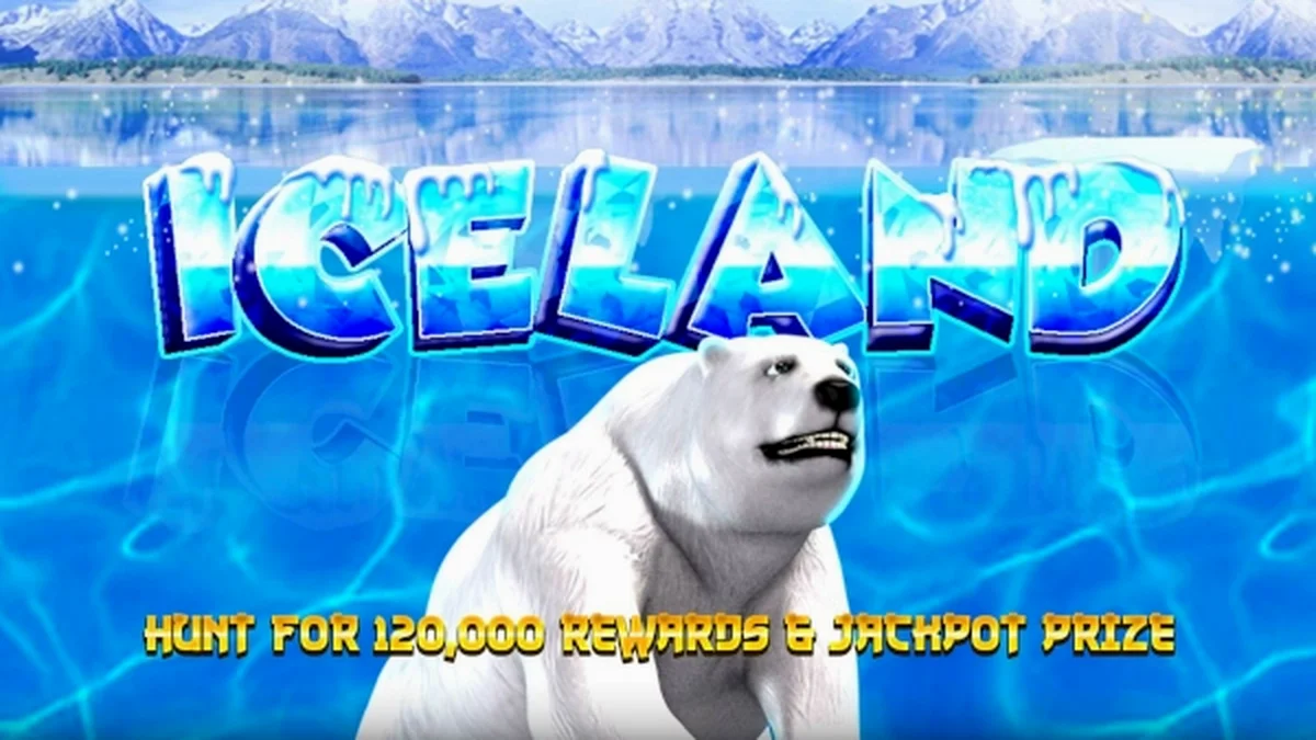 Isang masayang visual ng Iceland slot machine na may temang yelo at mga simbolo ng jackpot.